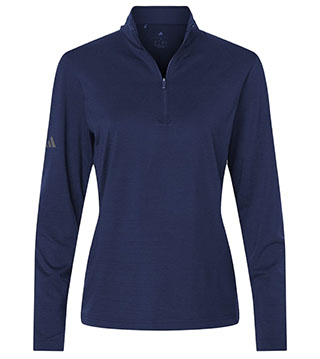12753 - Ladies' Textured Stripe Quarter-Zip Pullover