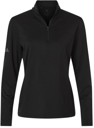 Ladies Textured Stripe Quarter Zip Pullover