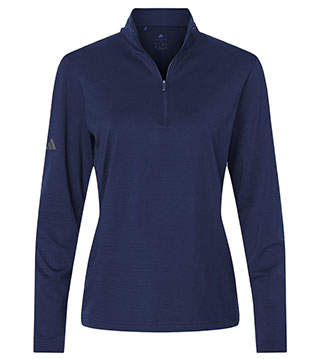 A709 - Ladies Textured Stripe Quarter Zip Pullover