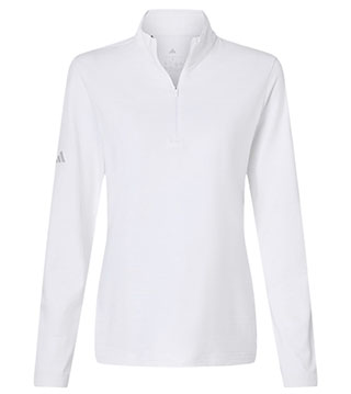 Ladies Textured Stripe Quarter Zip Pullover