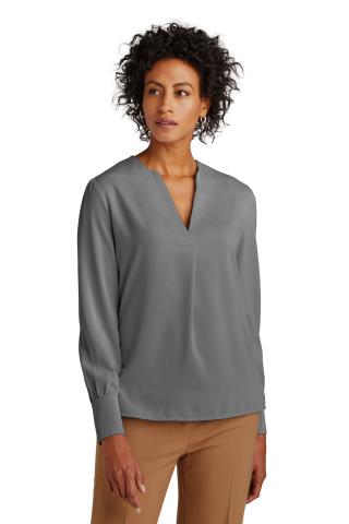 Women’s Open-Neck Satin Blouse