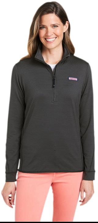 Ladies' Microstripe Sankaty Half-Zip Pullover