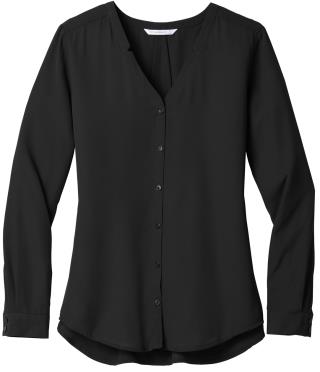 LW700 - Ladies' L/S Button-Front Blouse