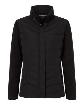 W26719 - Ladies' Mixed Media Chevron Jacket